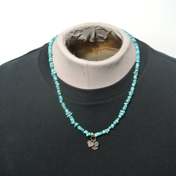 Vintage Sterling Peyote Bird Turquoise Necklace - Picture 4 of 8